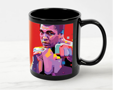11 oz. Black Photo Mug Product Image - Personalize your own