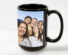 15 oz. Black Photo Mug Product Image - Personalize your own